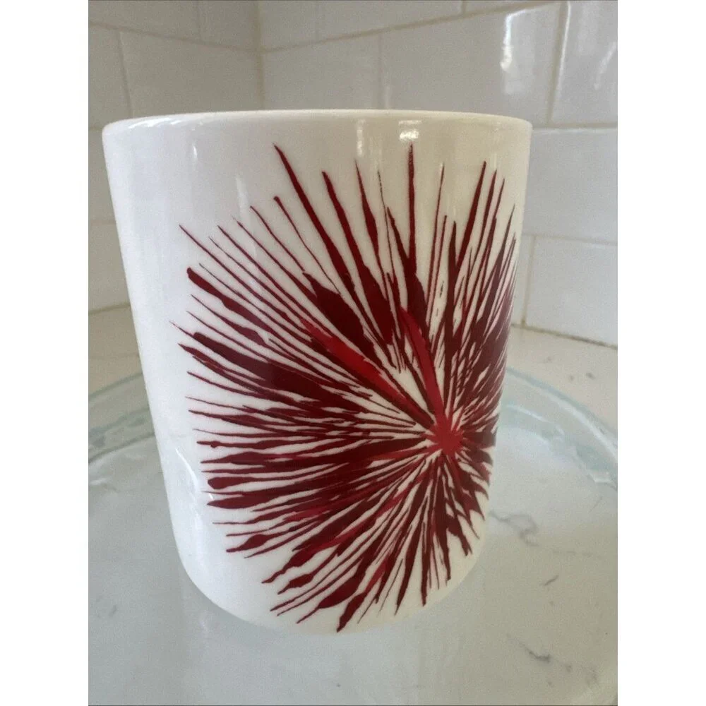 Starbucks Holiday Coffee Mug Red Fireworks Starburst 2014 Cup Christmas, Used